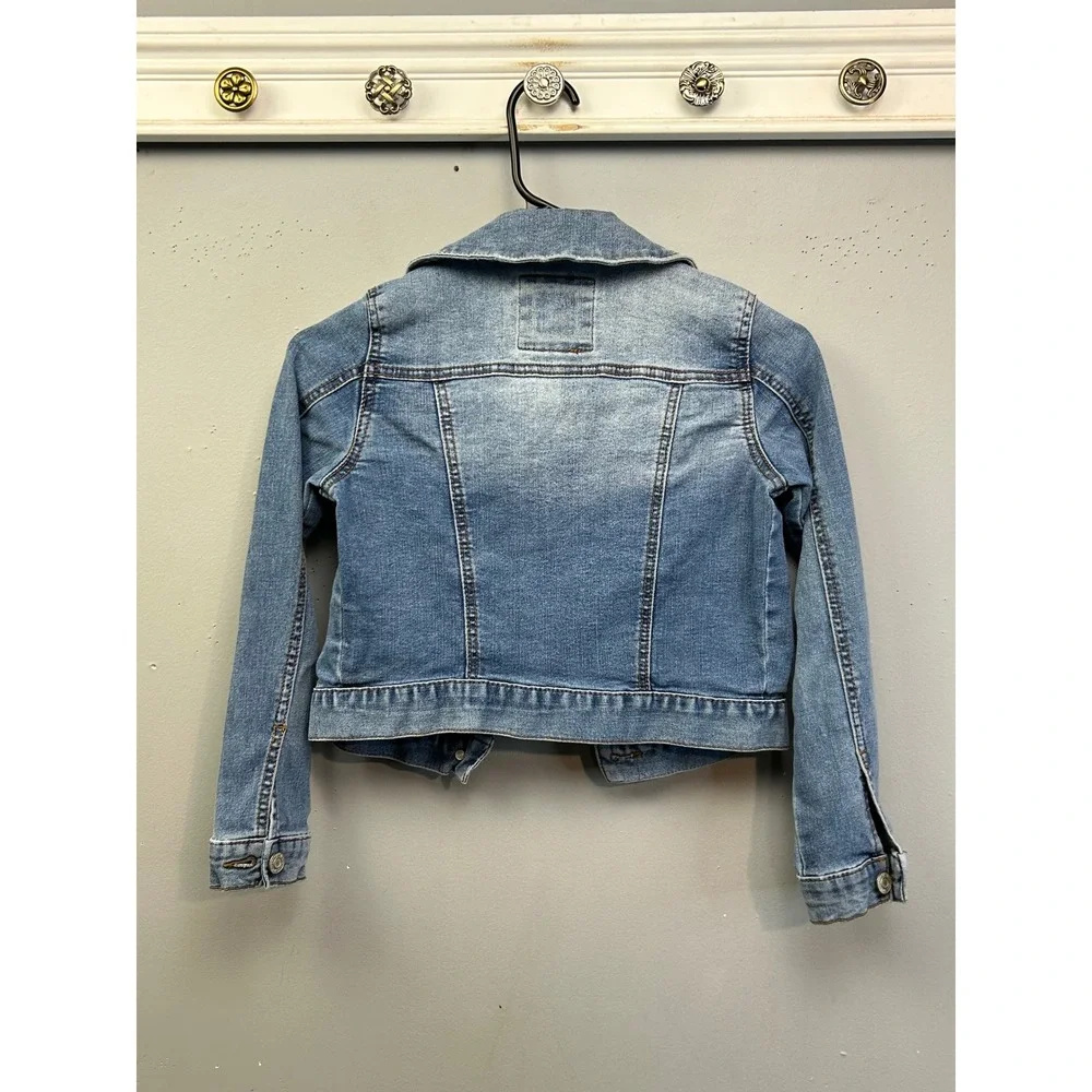 Mudd Denim Jacket‎ Girls 8 Blue Trucker Classic Stretch Long Sleeve
